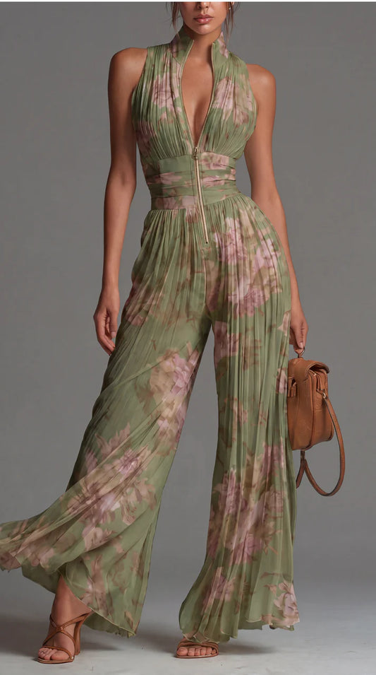 LENA — Chiffon-Jumpsuit mit Blumenmuster