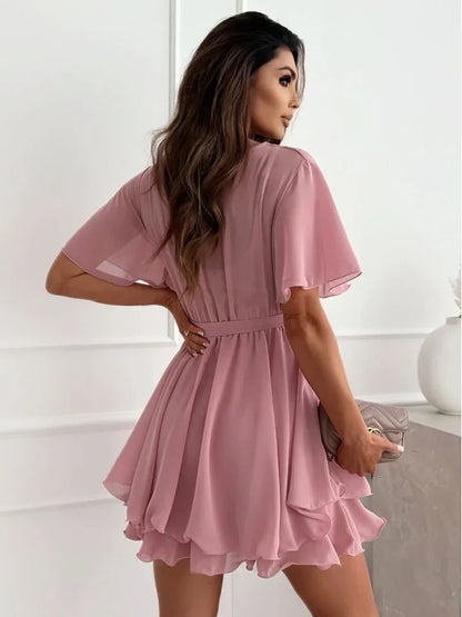 ELISA Kleid – Wickelausschnitt mit Volant